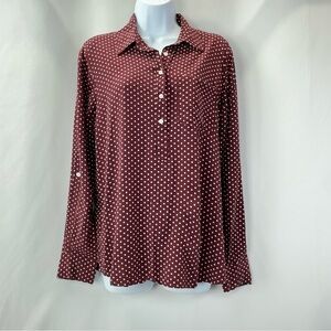 Polka Dot Button-Up Blouse Size Small